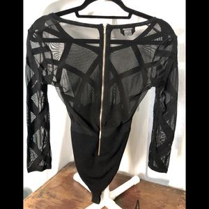 Black long sleeve leotard BEBE size car
